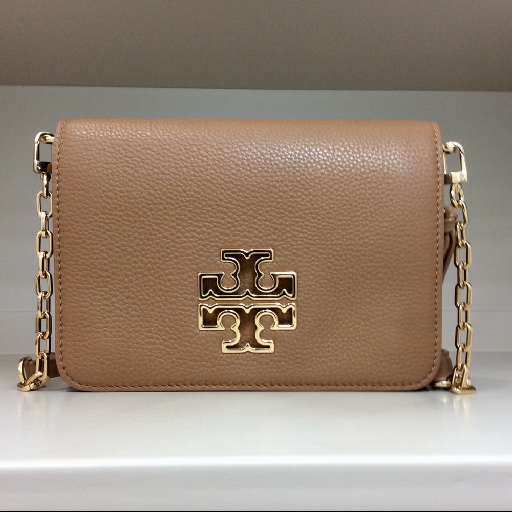 Authentic EUC Tory Burch Britten Combo Crossbody Bag Purse Handbag Leather